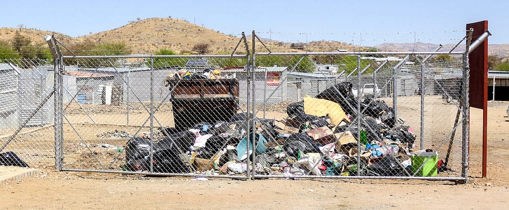 A waste dump in a settlement.
